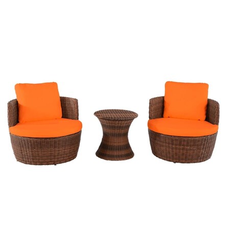 W Unlimited Romantic Collection outdoor 3-piece Bistro Set 2115SET3-DB-OR